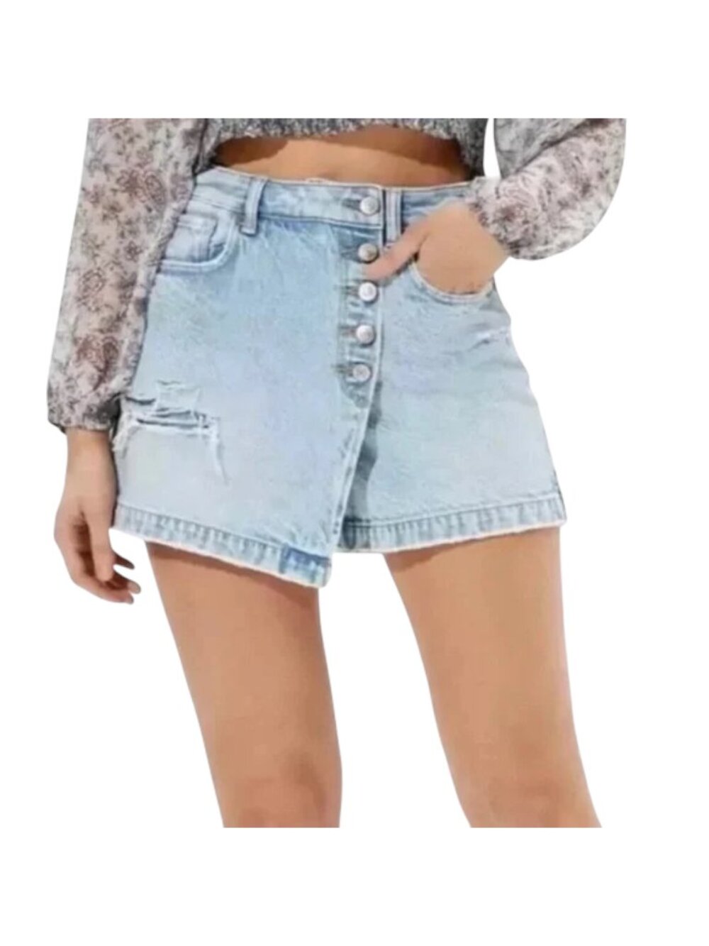 AMERICAN EAGLE Comfort Stretch Waistband Mom Jean Skort Shorts - Size 2